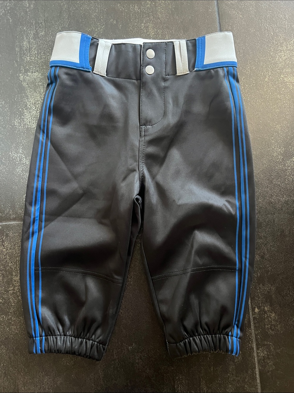 Kids Black Joggers with Blue Side Stripes